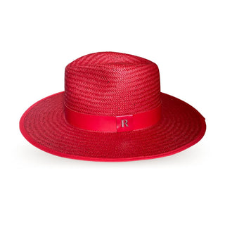 Sombrero de Paja Florida Rojo - Estilo Fedora - Raceu Hats