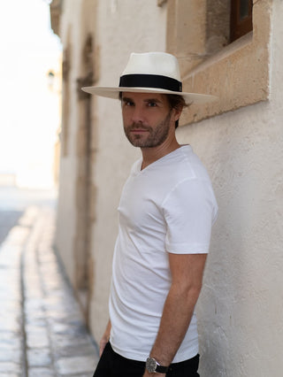 Sombrero Panamá Ala Ancha Eva Blanco - Sombreros Paja Toquilla - Raceu Hats