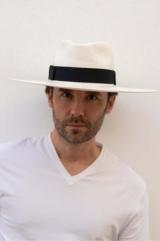 Sombrero Panamá Ala Ancha Eva Blanco - Sombreros Paja Toquilla - Raceu Hats