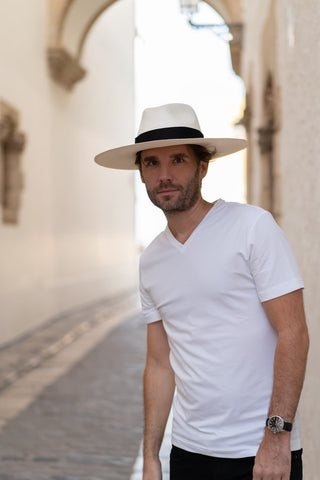 Sombrero Panamá Ala Ancha Eva Blanco - Sombreros Paja Toquilla - Raceu Hats