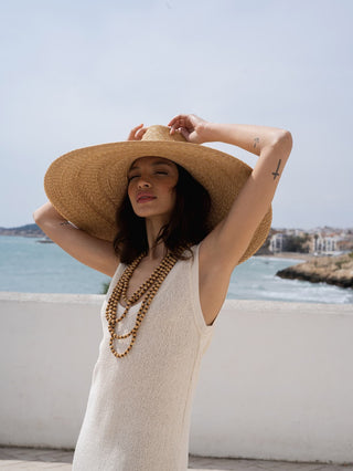 Sombrero Ala Ancha Extragrande con Cinta Marrón Ombre Raceu Hats