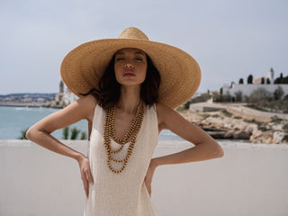 Sombrero Ala Ancha Extragrande con Cinta Marrón Ombre Raceu Hats