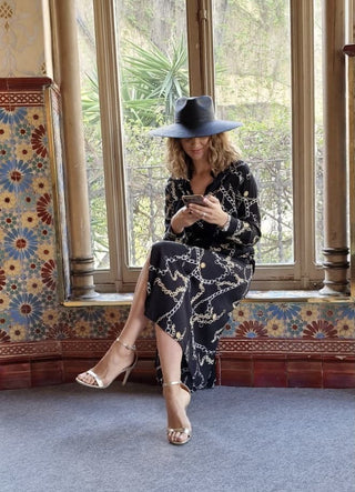 Sombrero de Palma Mejicana en color Negro - Estilo Fedora Ala Ancha - Raceu Hats