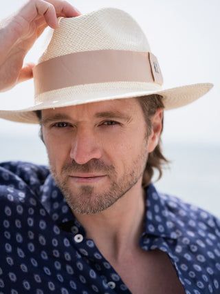 Sombrero Hombre Panamá Cuenca Natural con cinta Beige - Raceu Hats
