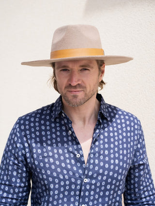 Sombrero Fedora Hombre en Fieltro de Lana color Taupe Denver - Raceu Hats