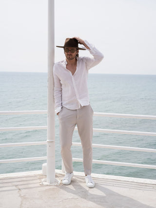 Sombrero Fedora Hombre en Fieltro de Lana Marrón Petra - Raceu Hats