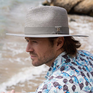 Sombrero Hombre de Paja en color Gris Florida - Estilo Fedora - Raceu Hats