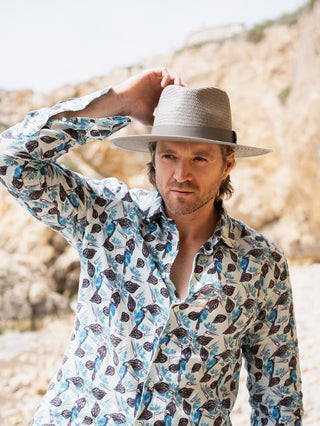 Sombrero Hombre de Paja en color Gris Florida - Estilo Fedora - Raceu Hats