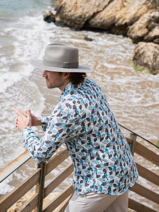 Sombrero Hombre de Paja en color Gris Florida - Estilo Fedora - Raceu Hats
