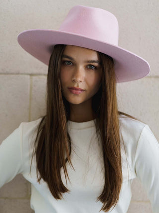 Sombrero Fedora Fieltro de Lana Color Rosa - Raceu Hats