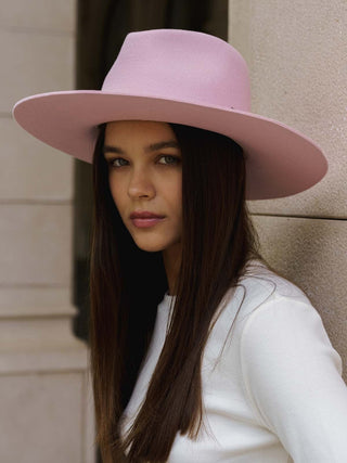 Sombrero Fedora Fieltro de Lana Color Rosa - Raceu Hats