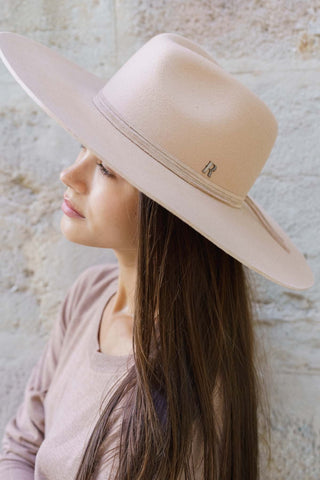 Sombrero Mujer Ala Ancha Fieltro de Lana Cappuccino - Miro - Raceu Hats