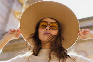 Sombrero Mujer Ala Ancha Fieltro de Lana Taupe - Miro - Raceu Hats