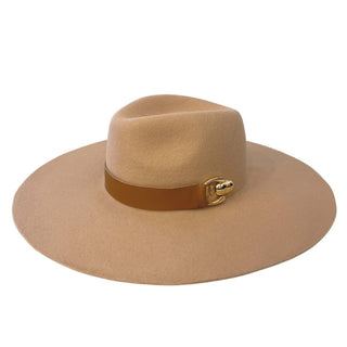 Sombrero Fedora Mujer Ala Ancha Fieltro de Lana Cinta Piel - Boston - Raceu Hats
