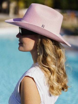 Sombrero Vaquero Rosa Mujer en Fieltro de Lana - Kansas - Raceu Hats