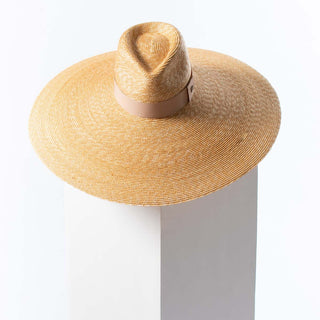 Sombrero Invitada Boda Ala Ancha Extragrande XXL, cosido a mano en paja de trigo y de color natural - Raceu Hats