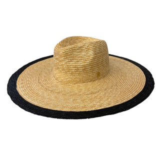 Sombrero de Paja de Trigo Ala Ancha Color Natural Borde Negro SILEMA - Raceu Hats