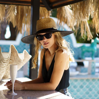 Sombrero de Paja Ala Ancha Bicolor Natural & Negro MEDINA - Raceu Hats