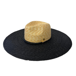 Sombrero de Paja Ala Ancha Bicolor Natural & Negro MEDINA - Raceu Hats
