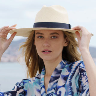 Sombrero Panamá Mujer color Natural con Cinta de Piel SOHO Raceu Hats
