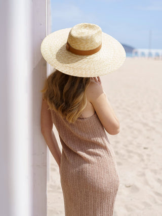 Sombrero Fedora Ala Ancha de Paja Natural LEFKA Raceu Hats