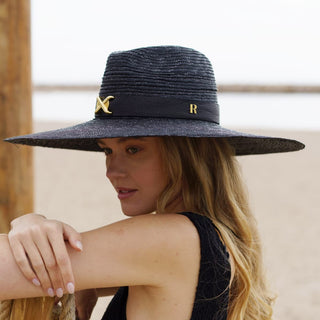 Sombrero Fedora Ala Ancha de Paja color Negro LEFKA - Raceu Hats