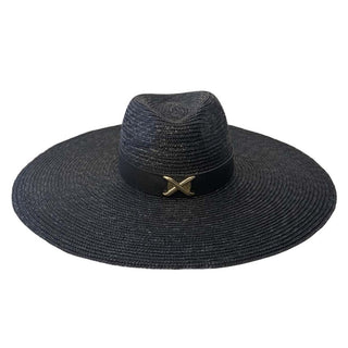 Sombrero Fedora Ala Ancha de Paja color Negro LEFKA - Raceu Hats