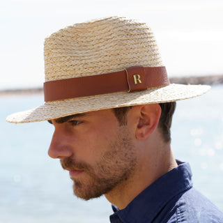 Sombrero Fedora Hombre Ala Corta Cinta Piel Marrón CHICAGO - Raceu Hats