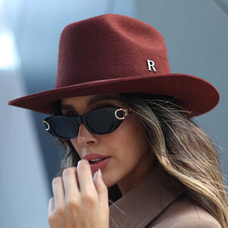 Sombrero Cowboy Mujer en Fieltro de Lana Terracota - KANSAS - Raceu Hats