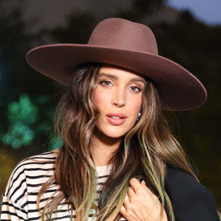 Sombrero Mujer Estilo Fedora de Ala Ancha en 100% Fieltro de Lana y de color Woodrose Original - Raceu Hats