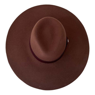 Sombrero Mujer Estilo Fedora de Ala Ancha en 100% Fieltro de Lana y de color Woodrose Original - Raceu Hats