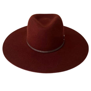 Sombrero de Ala Amplia Estilo Fedora en Original Color Terracota y Confeccionado en 100% Fieltro de Lana - Raceu Hats