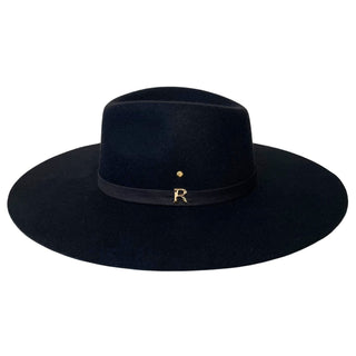 Sombrero hecho en 100% Fieltro de Lana color Negro, de Ala Ancha y Rígida - Hecho en España - Raceu Hats