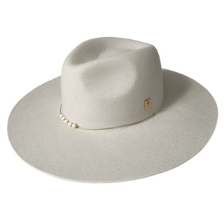Sombrero de Fieltro para Mujer, 100% Lana en Color Blanco Roto - Raceu Htas