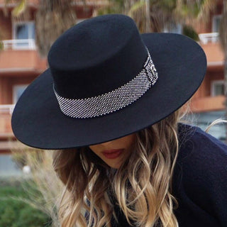 Sombrero Estilo Canotier de Ala Ancha en 100% Fieltro de Lana Made in Spain - Raceu Hats