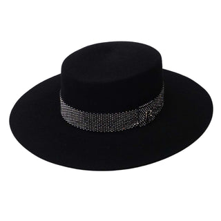 Sombrero Estilo Canotier de Ala Ancha en 100% Fieltro de Lana Made in Spain - Raceu Hats