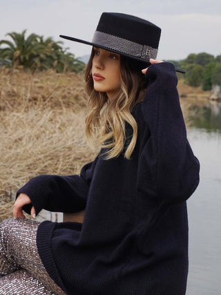 Sombrero Estilo Canotier de Ala Ancha en 100% Fieltro de Lana Made in Spain - Raceu Hats