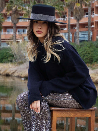 Sombrero Estilo Canotier de Ala Ancha en 100% Fieltro de Lana Made in Spain - Raceu Hats