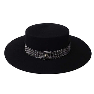 Sombrero Canotier Negro Ala Ancha HERMIS