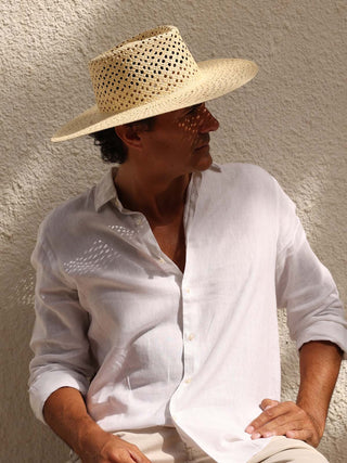 Sombrero Panamá Fedora Calado Hombre color Natural RIMINI - Raceu Hats
