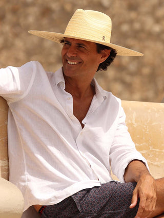 Sombrero Panamá Fedora Hombre Natural NAPOLES - Tejido a mano con 100% paja de toquilla natural en Ecuador - Raceu Hats