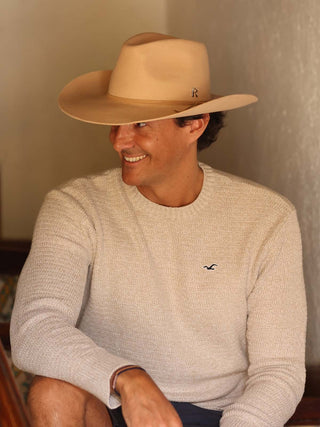 Sombrero Vaquero Hombre en Fieltro de Lana Color Cappuccino - Sombreros Cowboy - Raceu Hats