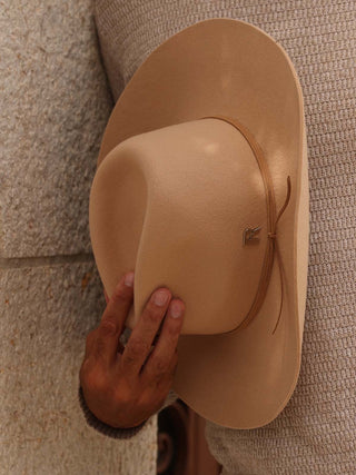 Sombrero Vaquero Hombre en Fieltro de Lana Color Cappuccino - Sombreros Cowboy - Raceu Hats