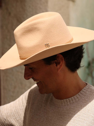 Sombrero Vaquero Hombre en Fieltro de Lana Color Cappuccino - Sombreros Cowboy - Raceu Hats