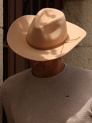 Sombrero Vaquero Hombre en Fieltro de Lana Color Cappuccino - Sombreros Cowboy - Raceu Hats