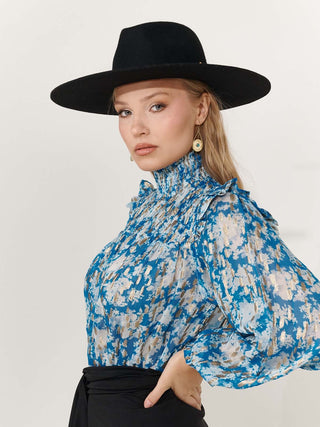 Sombrero hecho en 100% Fieltro de Lana color Negro, de Ala Ancha y Rígida - Hecho en España - Raceu Hats