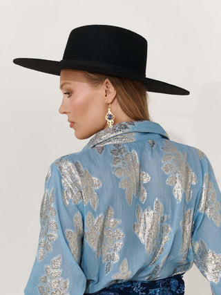 Sombrero hecho en 100% Fieltro de Lana color Negro, de Ala Ancha y Rígida - Hecho en España - Raceu Hats