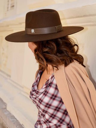 Sombrero Mujer Marrón de Ala Ancha Estilo Fedora en 100% Fieltro de Lana: Sofisticación y Estilo - Raceu Hats