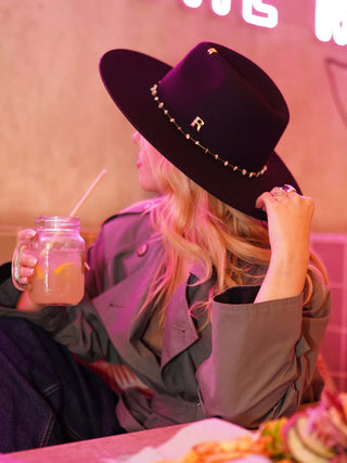 Sombrero Mujer Negro Estilo Fedora en 100% Fieltro de Lana - Hecho en España - Raceu Hats