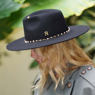 Sombrero Mujer Negro Estilo Fedora en 100% Fieltro de Lana - Hecho en España - Raceu Hats